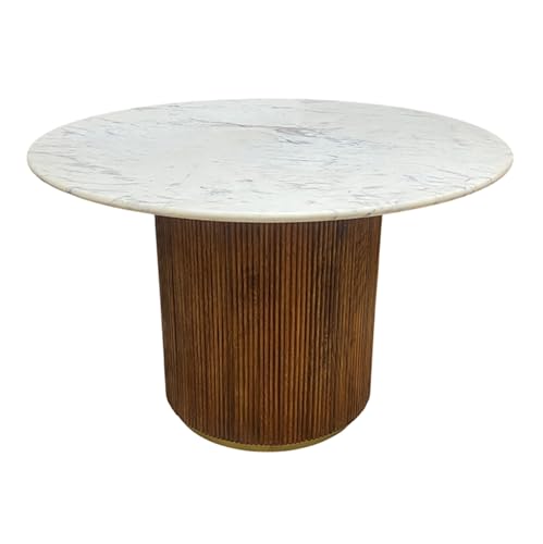 Riess Ambiente Runder Esstisch Gatsby - 140cm - braun Gold Mangoholz weiße Marmorplatte Säulenfuß Riess Ambiente Runder Esstisch Gatsby - 140cm - braun Gold Mangoholz weiße Marmorplatte Säulenfuß von Riess Ambiente