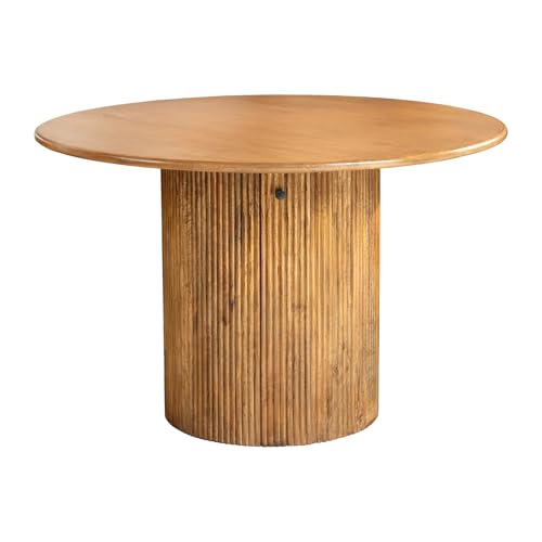 Riess Ambiente Runder Esstisch TRES CHIC 120cm - braun - Mangoholz Massivholz mit Stauraum Design Tisch Esszimmer modern von Riess Ambiente
