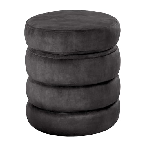 Riess Ambiente Runder Polsterhocker Vogue - 50cm - grau Samt Sitzhocker mit Stauraum Riess Ambiente Runder Polsterhocker Vogue - 50cm - grau Samt Sitzhocker mit Stauraum von Riess Ambiente