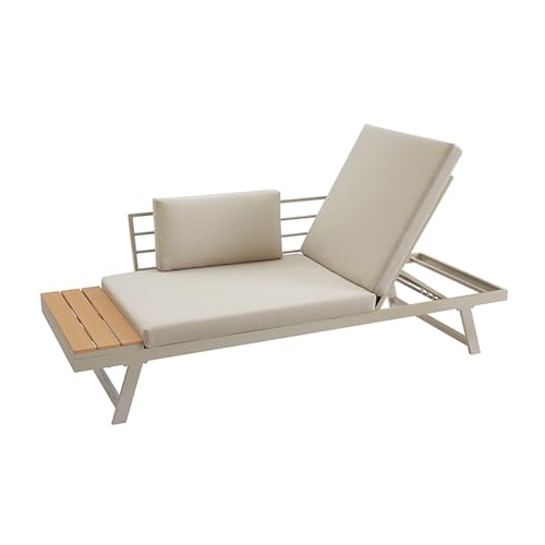 Riess Ambiente Verstellbare Gartenlounge MODULAR Miami - 230cm - Champagner Greige - WPC Aluminium - Gartensofa Gartenliege mit Ablage Riess Ambiente Verstellbare Gartenlounge MODULAR Miami - 230cm - Champagner Greige - WPC Aluminium - Gartensofa Gartenliege mit Ablage von Riess Ambiente