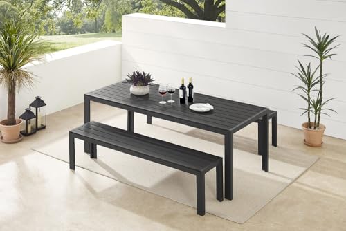 Riess Ambiente moderner Gartentisch DESIGNO 205cm anthrazit schwarz Aluminium wetterfest Terrassentisch Balkontisch Esstisch Outdoor-Tisch Kunststofftisch von Riess Ambiente