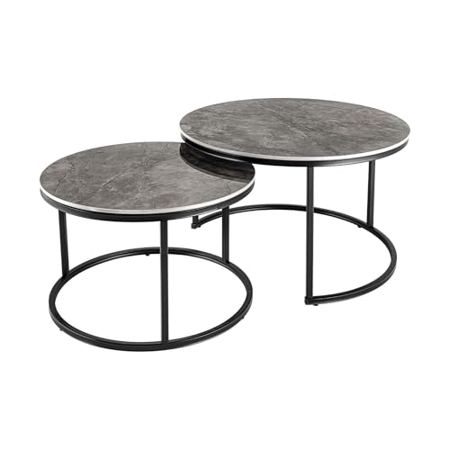 Riess Ambiente runde Couchtische 2er Set Elegance 75cm grau Keramik Marmor-Design Metall schwarz Beistelltisch Couchtisch Sofatisch Wohnzimmertisch Tisch Riess Ambiente runde Couchtische 2er Set Elegance 75cm grau Keramik Marmor-Design Metall schwarz Beistelltisch Couchtisch Sofatisch Wohnzimmertisch Tisch von Riess Ambiente