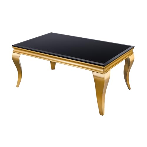 riess-Ambiente Eleganter Couchtisch MODERN BAROCK 100cm schwarz Opalglas goldene Beine riess-Ambiente Eleganter Couchtisch MODERN BAROCK 100cm schwarz Opalglas goldene Beine von Riess Ambiente