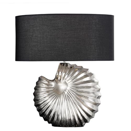 riess-ambiente Design Tischlampe SHELL 60cm silber schwarz Metall Stoffschirm maritim auch nutzbar als Schreibtischlampe, Leselampe oder Nattischlampe riess-ambiente Design Tischlampe SHELL 60cm silber schwarz Metall Stoffschirm maritim auch nutzbar als Schreibtischlampe, Leselampe oder Nattischlampe von Riess Ambiente