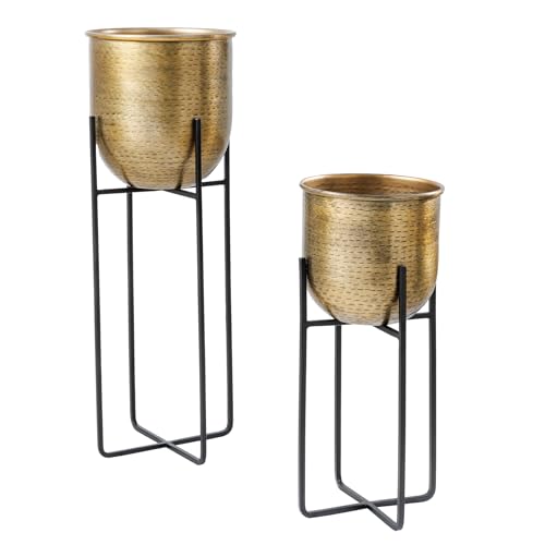 riess-ambiente.de 2er Set Blumentopf Unit 70/50cm Gold schwarz Metall Hammerschlag Design riess-ambiente.de 2er Set Blumentopf Unit 70/50cm Gold schwarz Metall Hammerschlag Design von Riess Ambiente