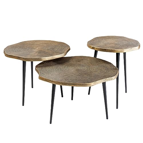 riess-ambiente.de 3er Set Beistelltisch Organic 60/50/40cm Messing antik Metall Baumstamm riess-ambiente.de 3er Set Beistelltisch Organic 60/50/40cm Messing antik Metall Baumstamm von Riess Ambiente
