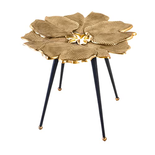 riess-ambiente.de Dekorativer Beistelltisch Ginkgo Leafs 55cm Gold Handmade Metall von Riess Ambiente