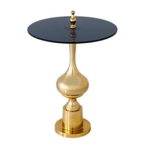 riess-ambiente.de Design Beistelltisch Abstract 45cm Gold Metall schwarz Handmade Glasplatte riess-ambiente.de Design Beistelltisch Abstract 45cm Gold Metall schwarz Handmade Glasplatte von Riess Ambiente