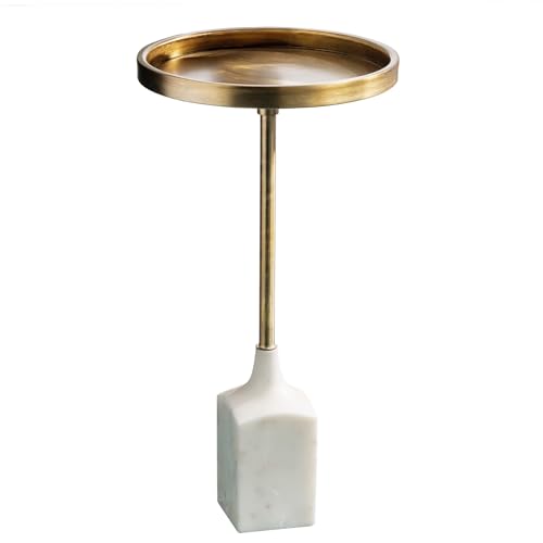 riess-ambiente.de Design Beistelltisch Trayful 55cm antik Gold weißer Marmorfuß Handmade rund riess-ambiente.de Design Beistelltisch Trayful 55cm antik Gold weißer Marmorfuß Handmade rund von Riess Ambiente