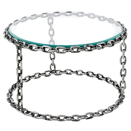 riess-ambiente.de Design Couchtisch Chains 65cm Silber Handmade Metall rund Glasplatte Kettengestell riess-ambiente.de Design Couchtisch Chains 65cm Silber Handmade Metall rund Glasplatte Kettengestell von Riess Ambiente