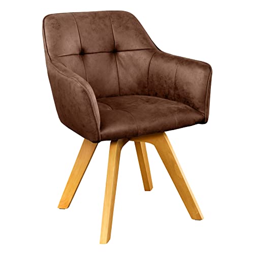 riess-ambiente.de Design Stuhl LOFT antik braun drehbar Gestell aus massivem Buchenholz mit Armlehne von Riess Ambiente
