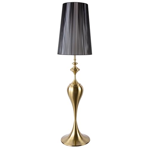 riess-ambiente.de Edle Design Stehlampe LUCIE 160cm schwarz gold gebürstet Barock Stil Stehleuchte Wohnzimmerleuchte von Riess Ambiente