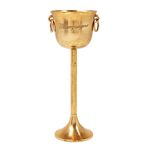 riess-ambiente.de Eleganter Sektkühler Champagne 80cm antik Gold Handmade Metall Flaschenkühler von Riess Ambiente