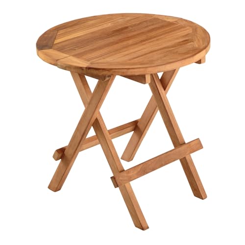 riess-ambiente.de Massiver Gartenbeistelltisch Empire Teak Ø50cm Natur Teakholz klappbar von Riess Ambiente