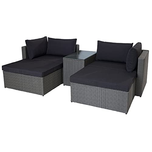 riess-ambiente.de Outdoor Garten Lounge Set XXL MODULAR grau Polyrattan Sitzgruppe inklusive Kissen von Riess Ambiente