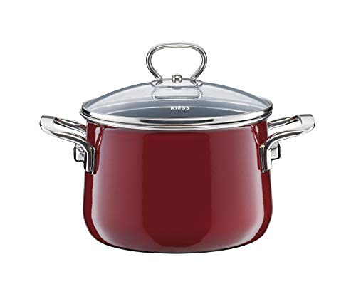 Riess, 0703-008, Fleischtopf mit Glasdeckel, NOUVELLE, ROSSO EXTRA STARK, Durchmessser 20 cm, Höhe 21,3 cm, Inhalt 4 Liter, Emaille, Induktion Riess, 0703-008, Fleischtopf mit Glasdeckel, NOUVELLE, ROSSO EXTRA STARK, Durchmessser 20 cm, Höhe 21,3 cm, Inhalt 4 Liter, Emaille, Induktion von Riess