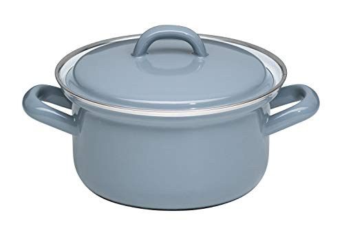 Riess, 0127-065, Kasserolle mit Deckel 14, CLASSIC - PURE GREY, Durchmesser 14 cm, Inhalt 0,75 Liter, Höhe 11,5 cm, helles Grau, 0,728kg, 20,3 x 15,9 x 11,5cm, Induktion von Riess