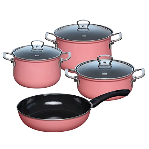 Kochtopf Set 4-teilig Starterset Pink Bratpfanne Kasserolle Riess von Riess
