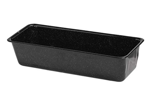Riess, 0642-022, Königskuchenform, CLASSIC - BACKFORMEN, Maße 25 x 10 cm, Höhe 7.0 cm, Inhalt 1.5 Liter, Emaille, schwarz, Kastenform, Induktion von Riess