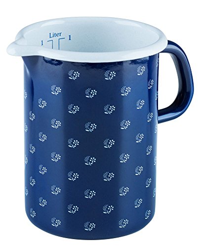 Riess, 0338-074, Küchenmaß 10, COUNTRY - DIRNDL, Durchmesser 10 cm, Höhe 14.8 cm, Inhalt 1.0 Liter, Emaille, dirndlblau, blau/weiß, Induktion Riess, 0338-074, Küchenmaß 10, COUNTRY - DIRNDL, Durchmesser 10 cm, Höhe 14.8 cm, Inhalt 1.0 Liter, Emaille, dirndlblau, blau/weiß, Induktion von Riess
