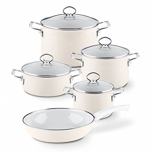 RIESS, 0558-011, Emailset, NOUVELLE AVORIO EXTRA STARK, 5-TLG, 4 Töpfe und eine Bratpfanne RIESS, 0558-011, Emailset, NOUVELLE AVORIO EXTRA STARK, 5-TLG, 4 Töpfe und eine Bratpfanne von Riess