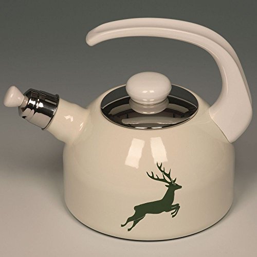 Riess, 0543-072, Flötenkesssel Plus, COUNTRY - HIRSCH GRÜN, Durchmesser 18 cm, Höhe 21.7 cm, Inhalt 2 Liter, Emaille, beige mit grünem Hirsch, Induktion Riess, 0543-072, Flötenkesssel Plus, COUNTRY - HIRSCH GRÜN, Durchmesser 18 cm, Höhe 21.7 cm, Inhalt 2 Liter, Emaille, beige mit grünem Hirsch, Induktion von Riess