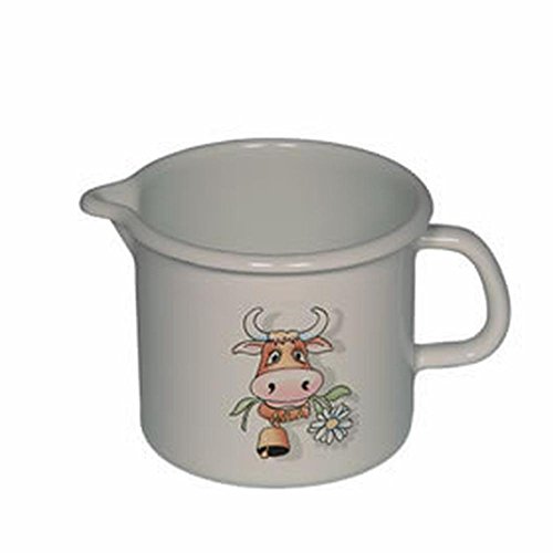 Riess, 0040-084, Schnabeltopf 12 1,00 L, COUNTRY - ALMLIESEL, Durchmessser 12 cm, Höhe 11,5 cm, Inhalt 1,0 Liter, Emaille, weiß mit Kuh, Induktion Riess, 0040-084, Schnabeltopf 12 1,00 L, COUNTRY - ALMLIESEL, Durchmessser 12 cm, Höhe 11,5 cm, Inhalt 1,0 Liter, Emaille, weiß mit Kuh, Induktion von Riess