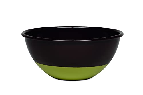 Riess, 0464-572, Schüssel 22 cm, Emaille, Truehomeware, SARAH WIENER EDITION, Farbe Schoko/Pistazie, Bowl, Schale, Boule, für Salat, Müsli und Suppe, Emaille von Riess