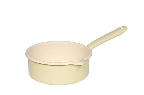 Riess, 0037-006, Stielkasserolle mit großem Ausguss 16, CLASSIC - BUNT/PASTELL, Farbe Pastell-Gelb, Durchmesser 16 cm, Höhe 7 cm, Inhalt 1.0 Liter, Emaille, Milchtopf, Induktion Riess, 0037-006, Stielkasserolle mit großem Ausguss 16, CLASSIC - BUNT/PASTELL, Farbe Pastell-Gelb, Durchmesser 16 cm, Höhe 7 cm, Inhalt 1.0 Liter, Emaille, Milchtopf, Induktion von Riess