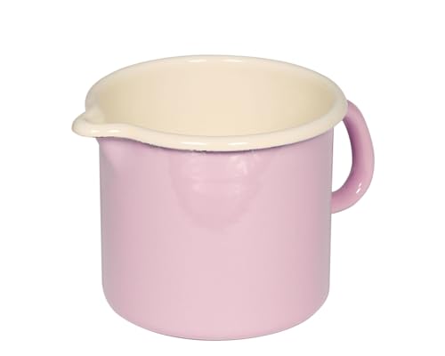 Riess, 0040-006, Schnabeltopf 12, CLASSIC - BUNT/PASTELL, Farbe Rosa, Durchmesser 12 cm, Höhe 11.5 cm, Inhalt 1.0 Liter, Emaille, Induktion von Riess