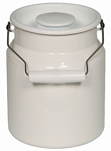 Riess, 0339-033, Tragkanne mit Deckel 2 Liter, CLASSIC-WEISS, Inhalt 2.0 Liter, Höhe 15 cm, Emaille, weiß von Riess