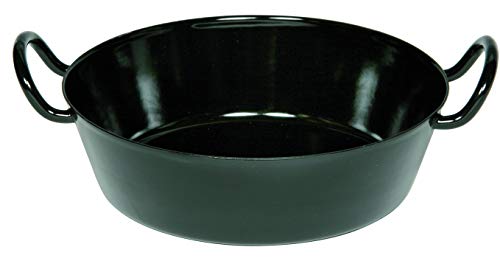 Riess, 0382-022, Schnitzelpfanne 24, CLASSIC EMAILLEPFANNEN, rund, Durchmesser 24 cm, Höhe 9,3 cm, schwarz, Induktion Riess, 0382-022, Schnitzelpfanne 24, CLASSIC EMAILLEPFANNEN, rund, Durchmesser 24 cm, Höhe 9,3 cm, schwarz, Induktion von Riess