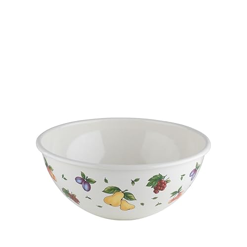 Riess, 0464-068, Obst- und Salatschüssel 22cm, FRUIT GARDEN, Emaille, LBH 23.4 x 23.4 x 10.3 cm, Gewicht 0.534kg, Herkunftsland Österreich von Riess
