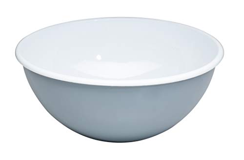 Riess, 0465-065, Obst- und Salatschüssel 26 4,00 L, CLASSIC - PURE GREY, Durchmesser 26 cm, Höhe 12 cm, Inhalt 4,00 Liter, Emaille, helles Grau, 0,87kg, 27,5 x 27,5 x 12cm von Riess