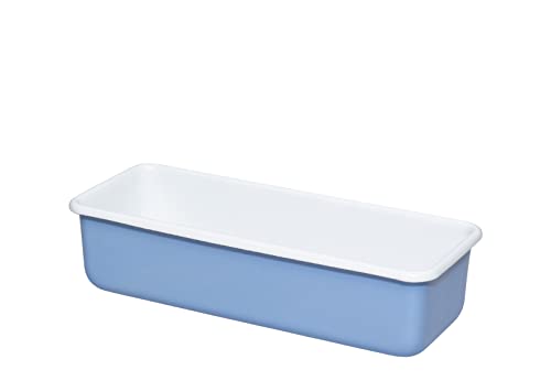 Riess, 0638-128, Königskuchenform 30 x 10cm, Emaille, CLASSIC Edition NATURE BLUE MEDIUM, 0,795kg, 1.65 Liter, 31,5 x 12,5 x 7,8cm, Emaill Backform, Kastenform Kuchen von Riess