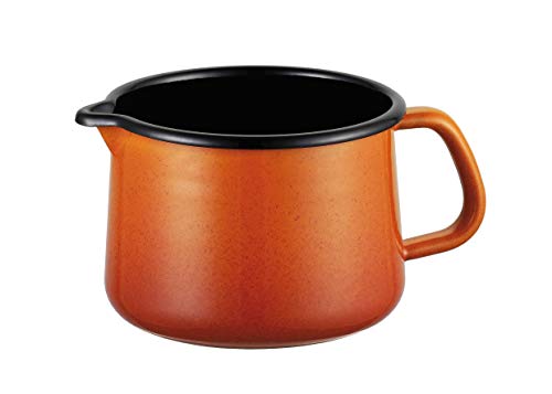 Riess, 0672-034, Schnabeltopf 12, NOUVELLE- CORALL, Durchmesser 12 cm, Höhe 10.8 cm, Inhalt 1 Liter, Emaille, orange, Induktion von Riess