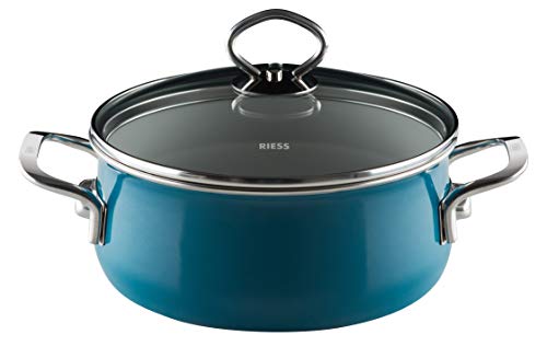 Riess, 0707-010, Kasserolle mit Glasdeckel, NOUVELLE-AQUAMARIN EXTRA STARK, Durchmessser 16 cm, Höhe 14.5 cm, Inhalt 1 Liter, Emaille, Induktion Riess, 0707-010, Kasserolle mit Glasdeckel, NOUVELLE-AQUAMARIN EXTRA STARK, Durchmessser 16 cm, Höhe 14.5 cm, Inhalt 1 Liter, Emaille, Induktion von Riess