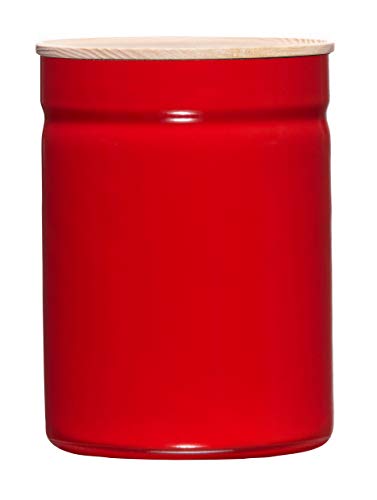 Riess, 2175-213, Vorratsdose 13, 2.25L, TRUEHOMEWARE - Kitchen-Management, Höhe 18 cm, Fresh Tomato, Emaille, rot, Gewicht 0.75kg, Durchmesser 13 cm, Inhalt 2.25 Liter von Riess