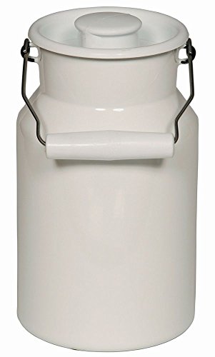 Riess, 0311-033, Milchkanne mit Deckel 2 Liter, CLASSIC-WEISS, Höhe 23.2 cm, Inhalt 2.0 Liter, Emaille, weiß von Riess