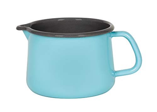 Riess 0672-037 Schnabeltopf 12, NOUVELLE- KRISTALLBLAU, Durchmesser 12 cm, Inhalt 1 Liter, Höhe 10.8 cm,Emaille, blau, Induktion von Riess