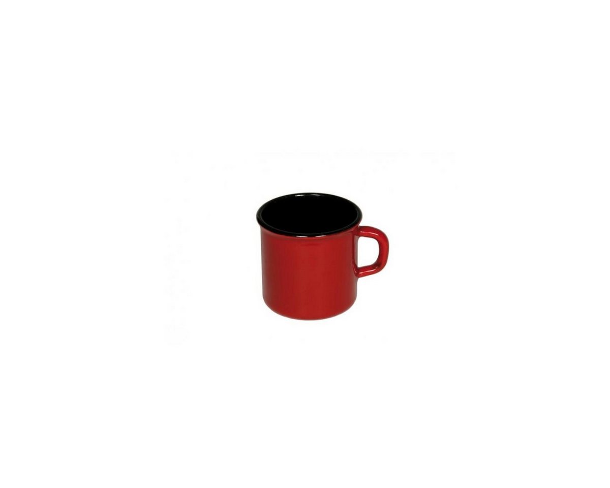 Riess Becher Topf Becher mit Bördel Classic Color Rot Ø8cm 3/8 Liter, Trinkbecher, Becher von Riess
