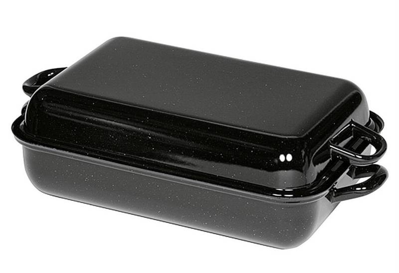 Riess Bräter RIESS Bräter Profi 37x26x12,5cm schwarz emailliert mit Deckel von Riess