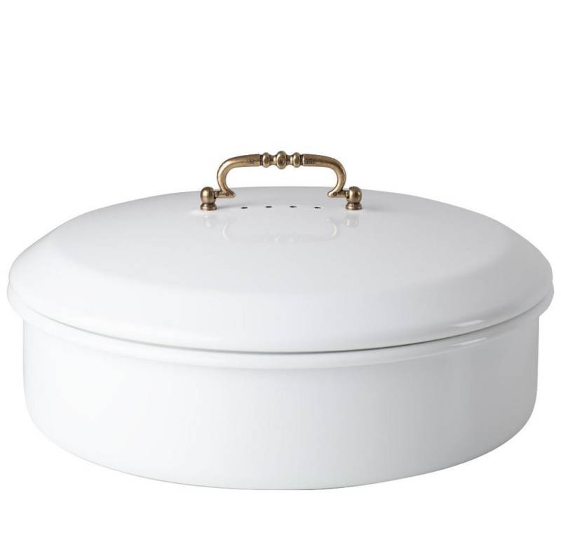 Riess Brotkasten Classic Weiss, Emaille, Classic Weiß Brotdose mit Deckel 36 cm - Emaille von Riess