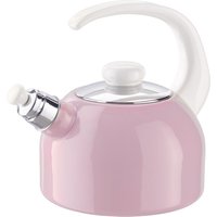 Riess Classic Pastell Wasserkessel 18 cm / 2,0 L rosa mit Flöte - Emaille von Riess