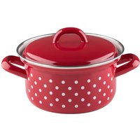 Riess Country Pünktchen Rot Kasserolle 14 cm / 0,75 L - Emaille von Riess