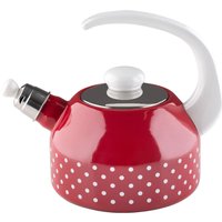 Riess Country Pünktchen Rot Wasserkessel 18 cm / 2,0 L mit Flöte - Emaille von Riess