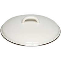 Riess Deckel mit Chromrand aus Emaille 18 cm Weiss von Riess