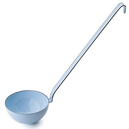 Riess Emaille Schöpflöffel Kochkelle Pastell Serie Küchentool zum Hängen (blau, 7 cm) von Riess