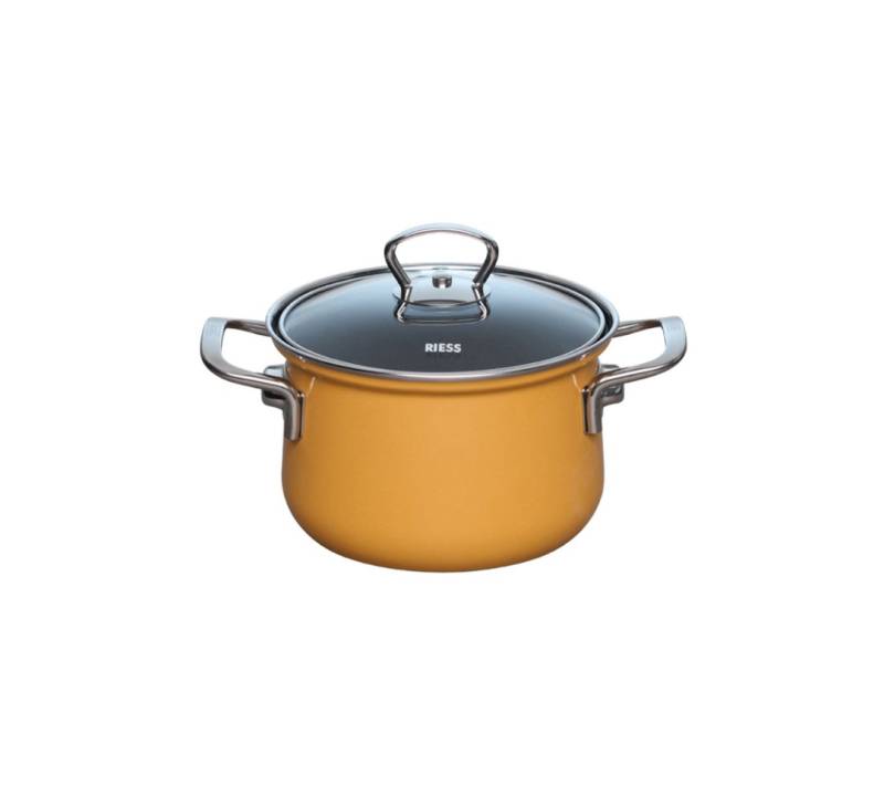 Riess Fleischtopf NOUVELLE Fleischtopf mit Glasdeckel 1,5 l Gelb von Riess