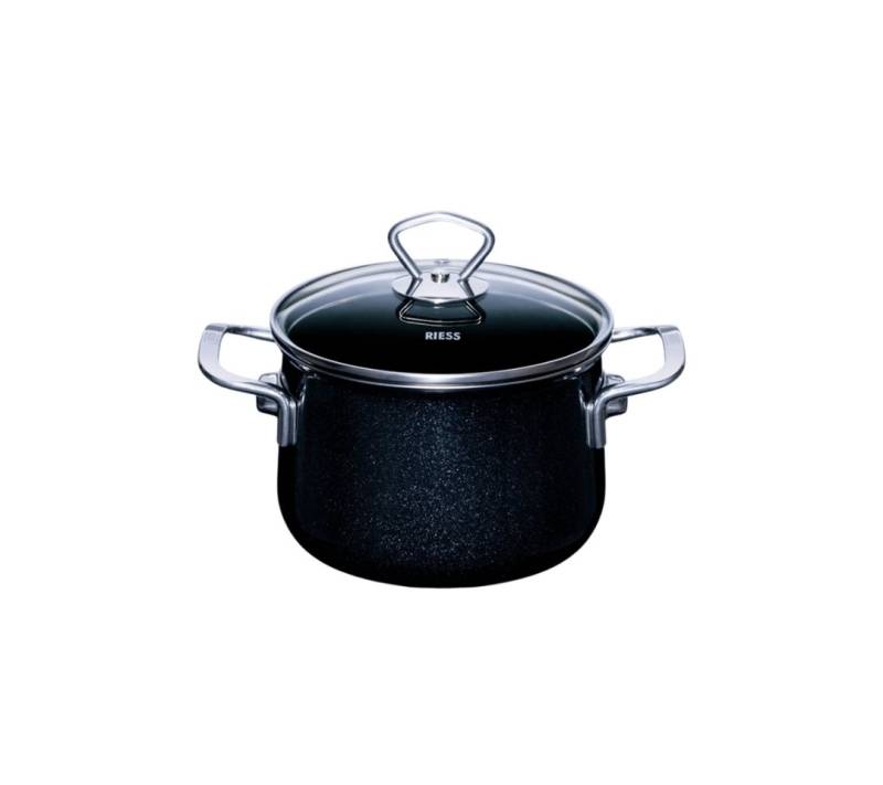 Riess Fleischtopf NOUVELLE Fleischtopf mit Glasdeckel 2 l Schwarz von Riess